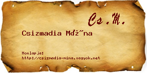 Csizmadia Mína névjegykártya